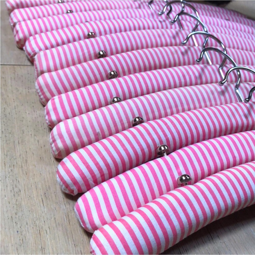 Vintage Victoria Secret PINK Striped Hangers Set of 5 - Picture 6 of 6